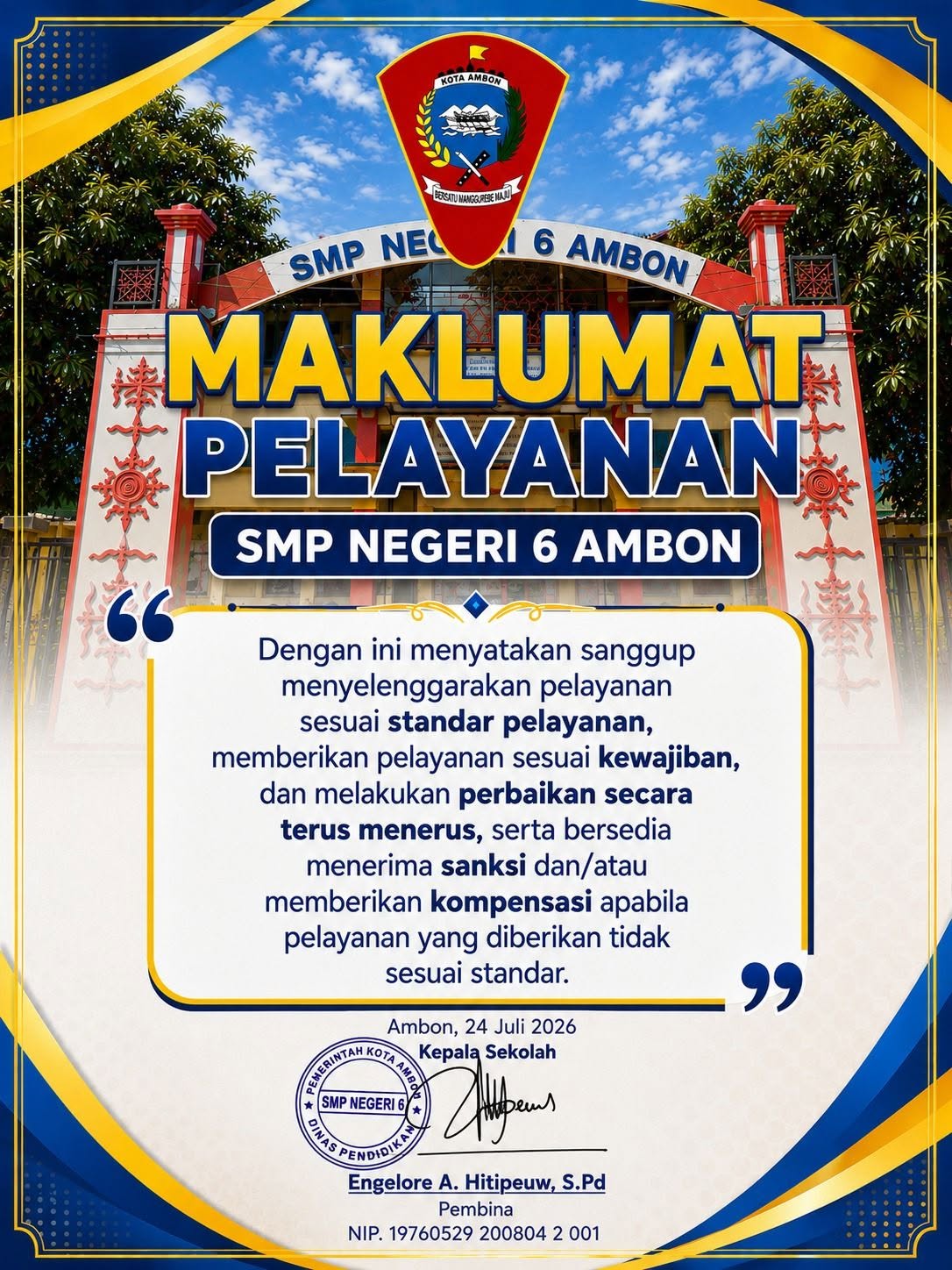 Maklumat SMP Negeri 6 Ambon